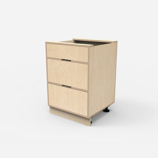 3-Drawer Plywood Base Cabinet