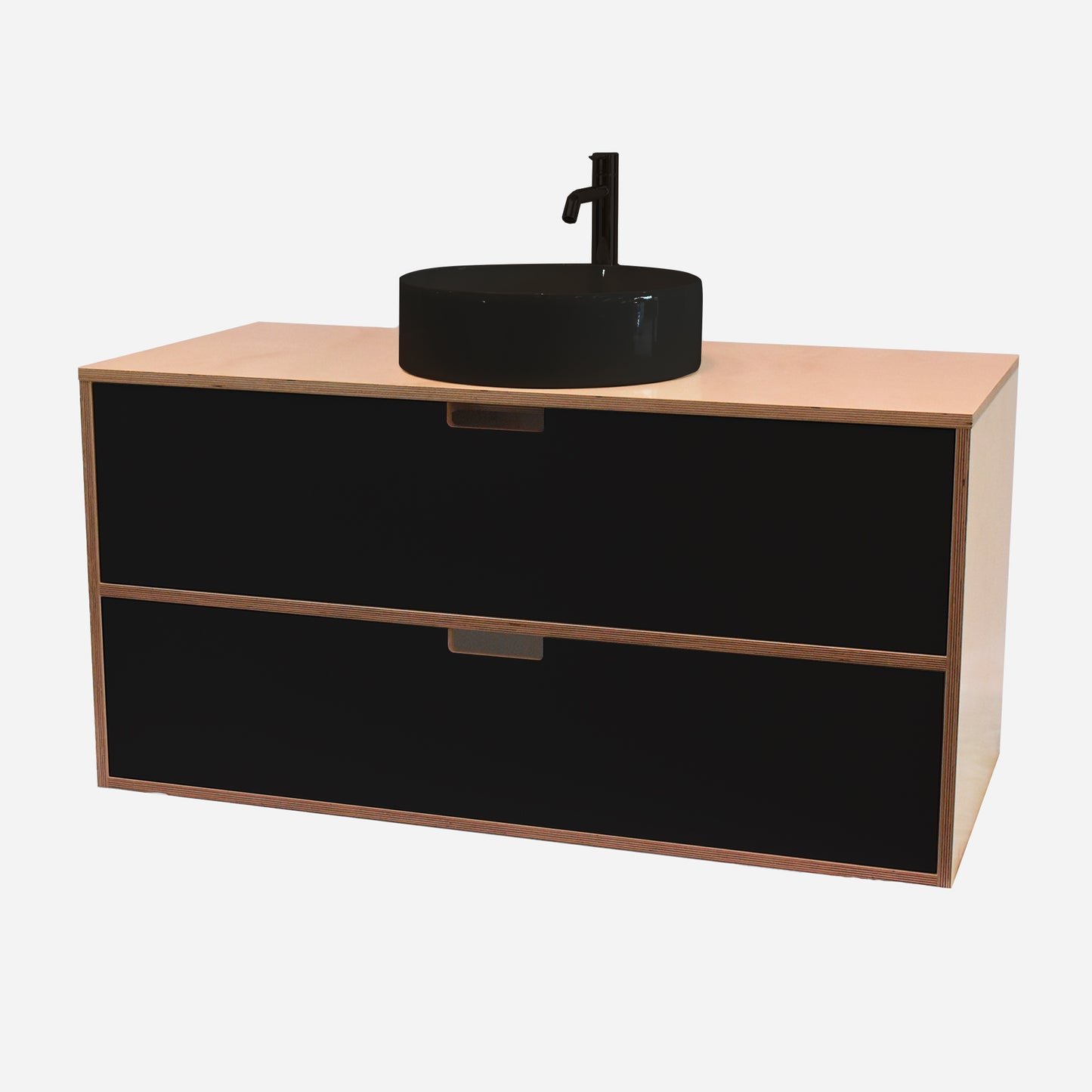 1200mm Floating Rounded Handle 2 Drawer Vanity