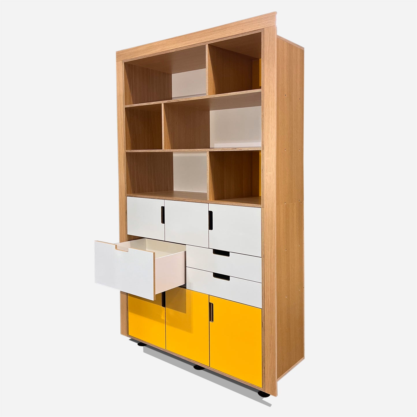 Tall Shelving with Drawers + Doors