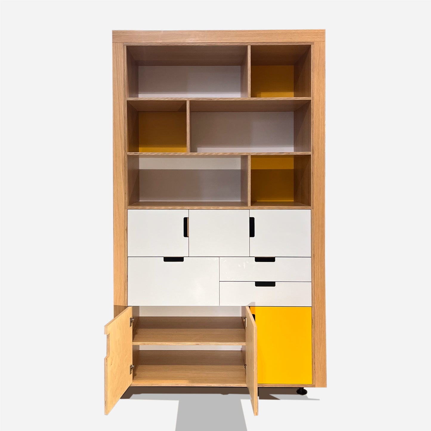 Tall Shelving with Drawers + Doors