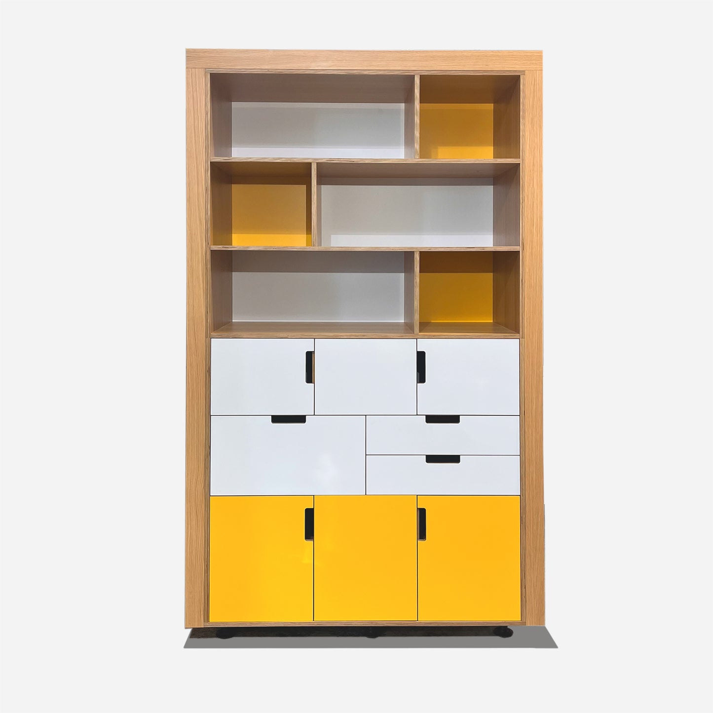 Tall Shelving with Drawers + Doors