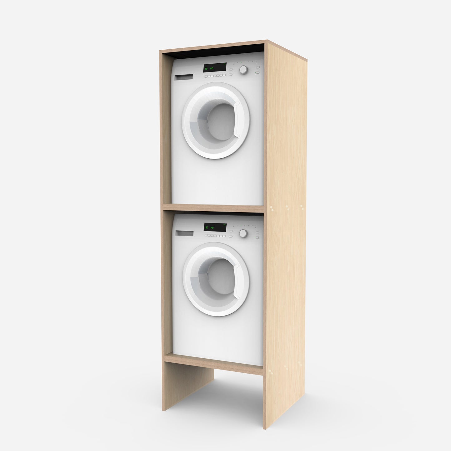 Laundry Plywood Stacking Cabinet with Base Storage