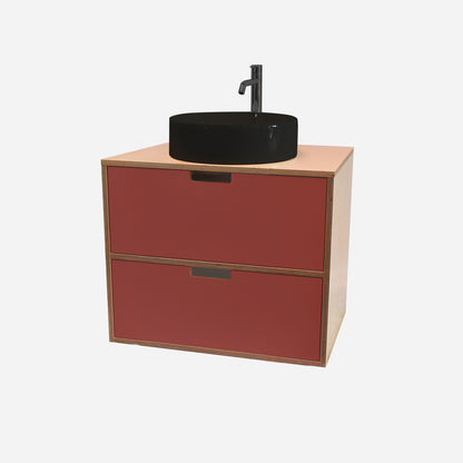 600mm Floating Rounded Handle 2 Drawer Vanity