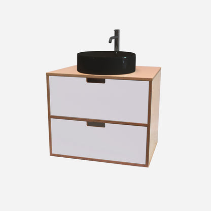 600mm Floating Rounded Handle 2 Drawer Vanity