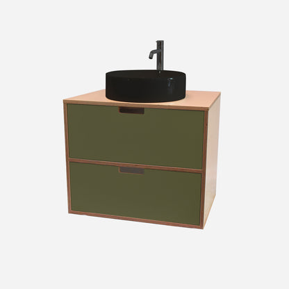 600mm Floating Rounded Handle 2 Drawer Vanity