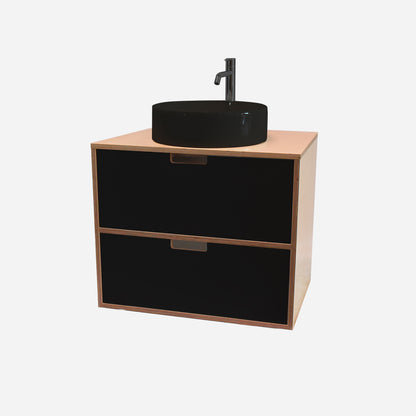 Plywood 2-Drawer Vanity 600mm Floating Cut-out Handle
