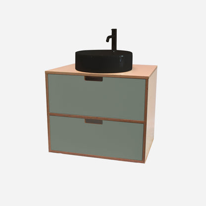 600mm Floating Rounded Handle 2 Drawer Vanity
