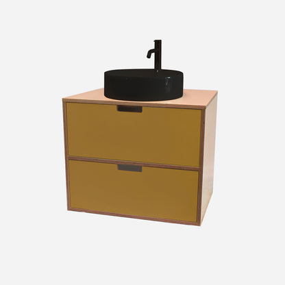 600mm Floating Rounded Handle 2 Drawer Vanity