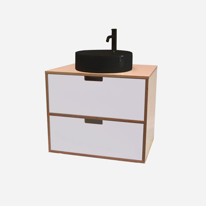 600mm Floating Rounded Handle 2 Drawer Vanity