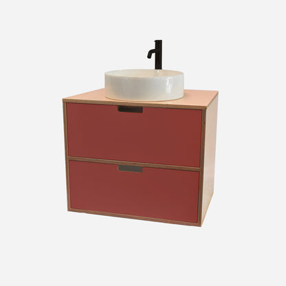 600mm Floating Rounded Handle 2 Drawer Vanity