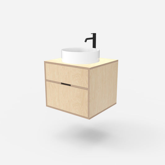 2-Drawer Floating Plywood Vanity 600mm