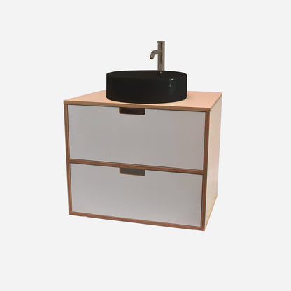 600mm Floating Rounded Handle 2 Drawer Vanity
