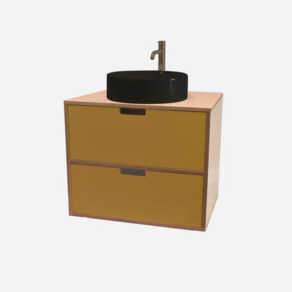 600mm Floating Rounded Handle 2 Drawer Vanity