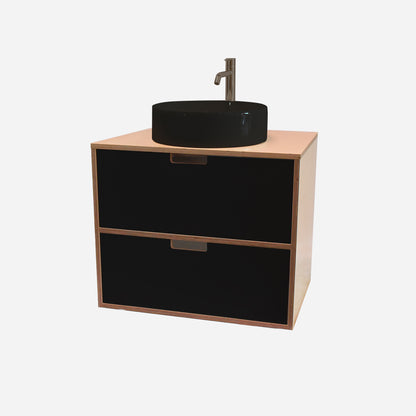 600mm Floating Rounded Handle 2 Drawer Vanity