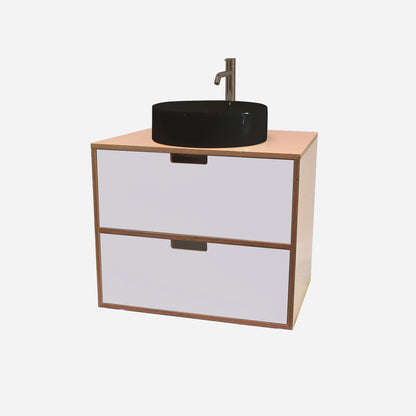 600mm Floating Rounded Handle 2 Drawer Vanity