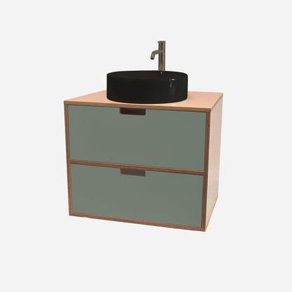 600mm Floating Rounded Handle 2 Drawer Vanity