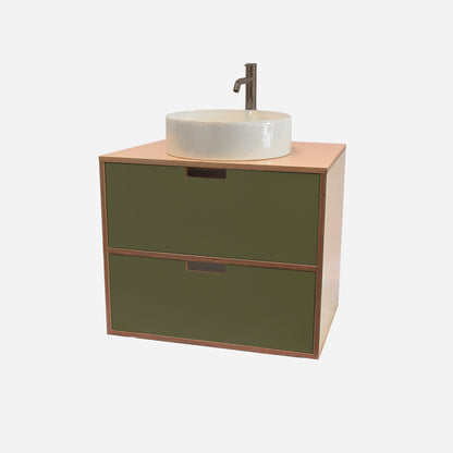 600mm Floating Rounded Handle 2 Drawer Vanity