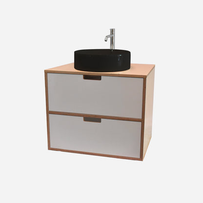 600mm Floating Rounded Handle 2 Drawer Vanity