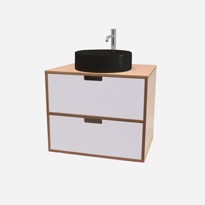 600mm Floating Rounded Handle 2 Drawer Vanity