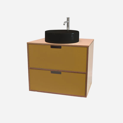 600mm Floating Rounded Handle 2 Drawer Vanity