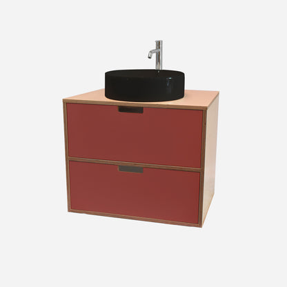 600mm Floating Rounded Handle 2 Drawer Vanity