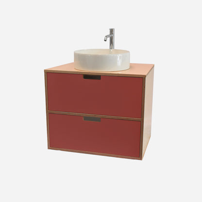 600mm Floating Rounded Handle 2 Drawer Vanity