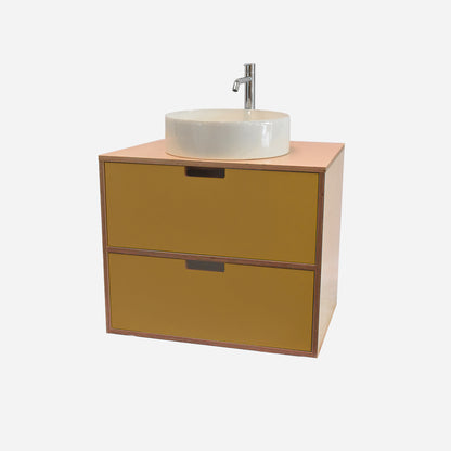 600mm Floating Rounded Handle 2 Drawer Vanity