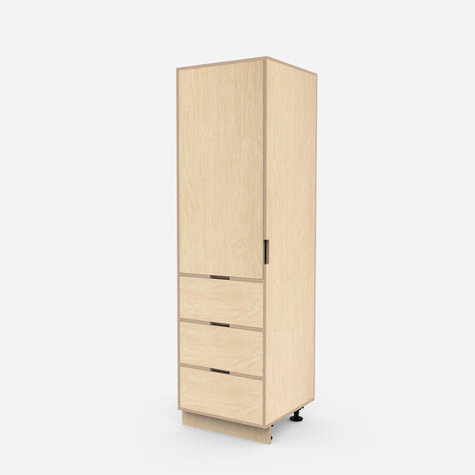 1-Door + 3-Drawer Plywood Pantry Cabinet