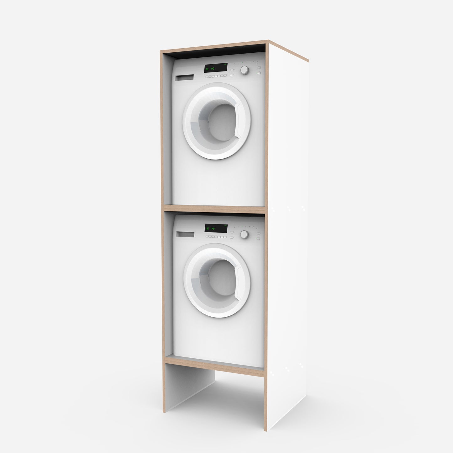 Laundry Plywood Stacking Cabinet with Base Storage