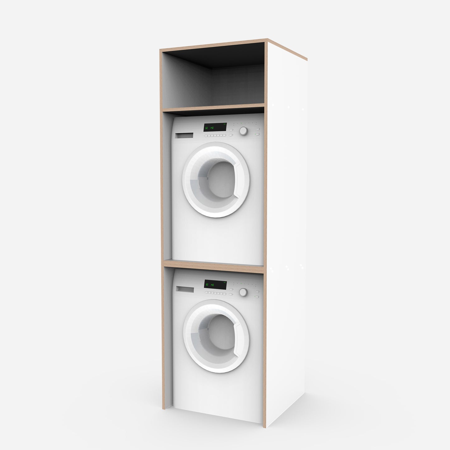 Laundry Plywood Stacking Cabinet with Top Storage