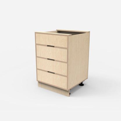 4 Drawer Plywood Base Cabinet